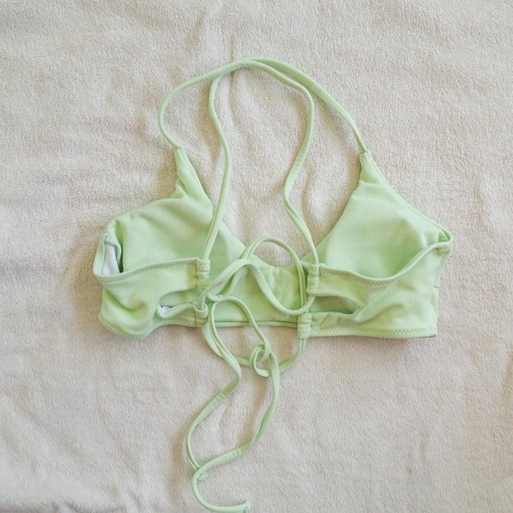 NWT ZAFUL Criss Cross Textured Padded Bikini Mint - Picture 10 of 11